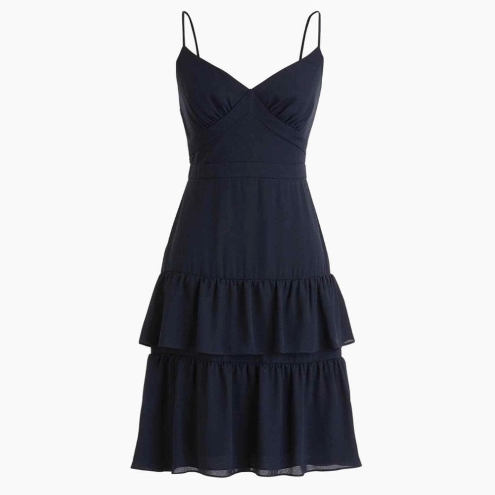 J. Crew Navy Tiered Cha Cha Ruffle Mini Dress - Size 2